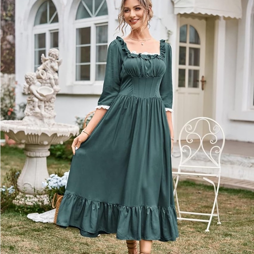 Scarlet Darkness ruched peasant dress